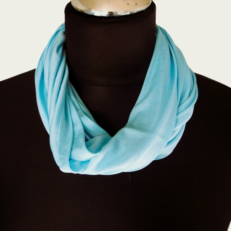 SCHLAUCHSCHAL LOOP SEIDENJERSEY 100% reine Seide helles blau