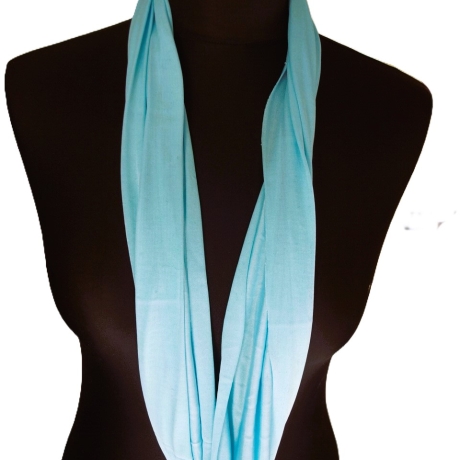 SCHLAUCHSCHAL LOOP SEIDENJERSEY 100% reine Seide helles blau