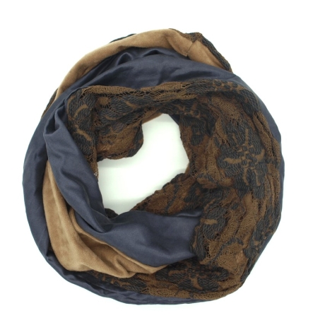 Loop Loopschal Schlauchschal braun grau  3 verschiedene Stoffe