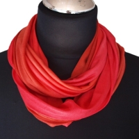 SCHLAUCHSCHAL LOOP SEIDENJERSEY 100% reine Seide Unikat Rottöne