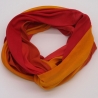 SCHLAUCHSCHAL LOOP SEIDENJERSEY 100% reine Seide Unikat gelb-rot