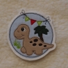 Applikation Dino Button, Patch, Aufnäher, Applikation 