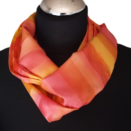 Loopschal Schlauchschal Seide Satin Unikat handbemalt exclusiv 