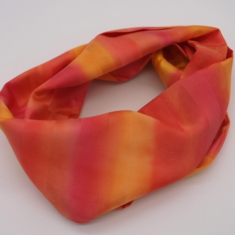 Loopschal Schlauchschal Seide Satin Unikat handbemalt exclusiv 