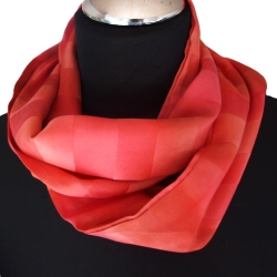 Loopschal Schlauchschal Seide Satin Unikat handbemalt exclusiv 