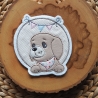 Applikation Hund Welpe Button, Patch, Aufnäher oder Aufbügeln