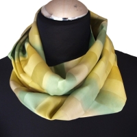 Loopschal Schlauchschal Seide Satin Unikat handbemalt exclusiv