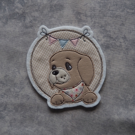 Applikation Hund Welpe Button, Patch, Aufnäher oder Aufbügeln