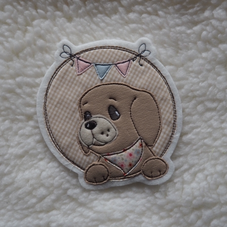 Applikation Hund Welpe Button, Patch, Aufnäher oder Aufbügeln