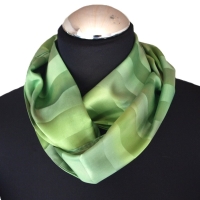 Loopschal Schlauchschal Seide Satin Unikat handbemalt exclusiv