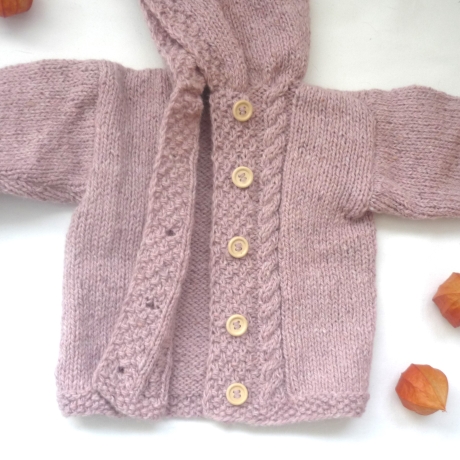 Strickjacke Baby Rosa und den Größen 50/56 und 62/68