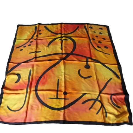 Seidentuch 110x110cm handbemalt Unikat Seide Crepe Satin 12.5
