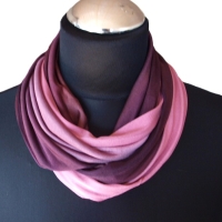 SCHLAUCHSCHAL LOOP SEIDENJERSEY 100% Seide Unikat rosa-taupe