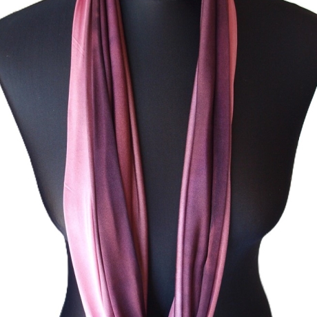 SCHLAUCHSCHAL LOOP SEIDENJERSEY 100% Seide Unikat rosa-taupe