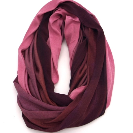 SCHLAUCHSCHAL LOOP SEIDENJERSEY 100% Seide Unikat rosa-taupe