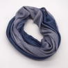 SCHLAUCHSCHAL LOOP SEIDENJERSEY 100% Seide Unikat blau-grau