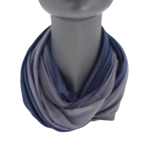 SCHLAUCHSCHAL LOOP SEIDENJERSEY 100% Seide Unikat blau-grau