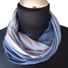 SCHLAUCHSCHAL LOOP SEIDENJERSEY 100% Seide Unikat blau-grau
