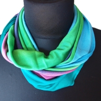 SCHLAUCHSCHAL LOOP SEIDENJERSEY 100% Seide Unikat blau-grün