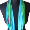 SCHLAUCHSCHAL LOOP SEIDENJERSEY 100% Seide Unikat blau-grün