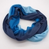 SCHLAUCHSCHAL LOOP SEIDENJERSEY 100% Seide Unikat blau