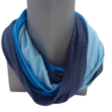 SCHLAUCHSCHAL LOOP SEIDENJERSEY 100% Seide Unikat blau