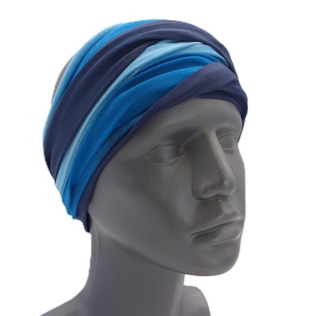 SCHLAUCHSCHAL LOOP SEIDENJERSEY 100% Seide Unikat blau