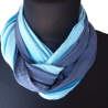 SCHLAUCHSCHAL LOOP SEIDENJERSEY 100% Seide Unikat blau