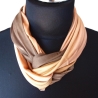 SCHLAUCHSCHAL LOOP SEIDENJERSEY 100% Seide Unikat beige-braun