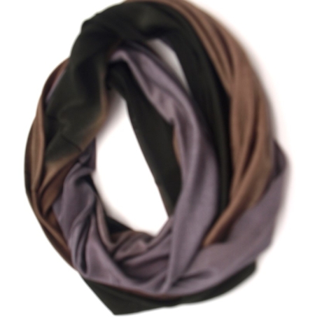 SCHLAUCHSCHAL LOOP SEIDENJERSEY 100% Seide Unikat braun-schwarz