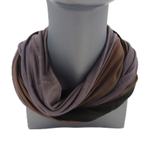 SCHLAUCHSCHAL LOOP SEIDENJERSEY 100% Seide Unikat braun-schwarz