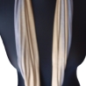 SCHLAUCHSCHAL LOOP SEIDENJERSEY 100% Seide Unikat grau-natur