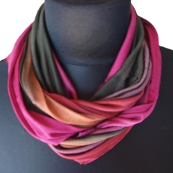 SCHLAUCHSCHAL LOOP SEIDENJERSEY 100% Seide Unikat bordeaux