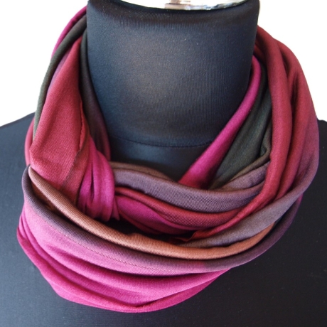 SCHLAUCHSCHAL LOOP SEIDENJERSEY 100% Seide Unikat bordeaux