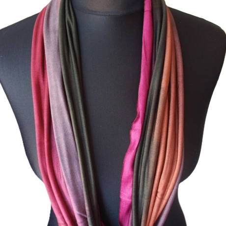 SCHLAUCHSCHAL LOOP SEIDENJERSEY 100% Seide Unikat bordeaux