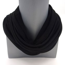 SCHLAUCHSCHAL LOOP SEIDENJERSEY 100% reine Seide schwarz