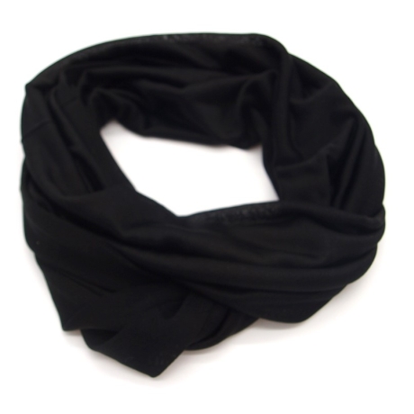 SCHLAUCHSCHAL LOOP SEIDENJERSEY 100% reine Seide schwarz