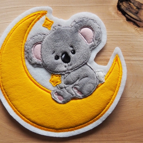 Koala mit Mond Applikation Aufnäher