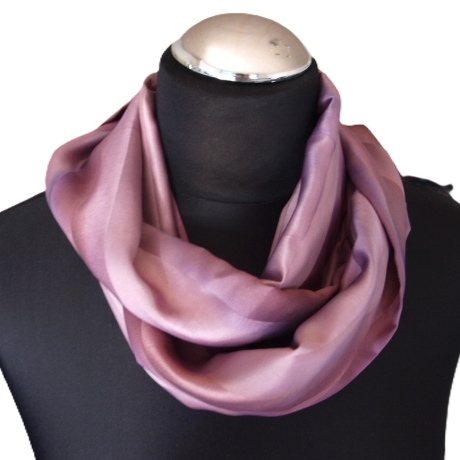 Loopschal Schlauchschal Seide Satin Unikat handbemalt exclusiv 