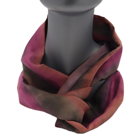 Loopschal Schlauchschal Seide Satin Unikat handbemalt exclusiv 