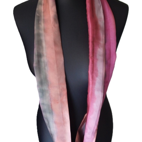 Loopschal Schlauchschal Seide Satin Unikat handbemalt exclusiv 