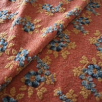 Musterwalk Blumen orange Walkstoff Italien gemustert Walkloden 