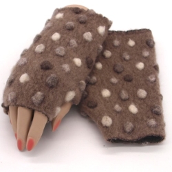 Armstulpen Pulswärmer Stulpen Daumenloch Musterwalk Walk beige