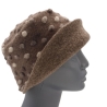 Hut Mütze Musterwalk Walk gefüttert handgefertigt beige Punkte 