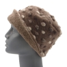 Hut Mütze Musterwalk Walk gefüttert handgefertigt beige Punkte 