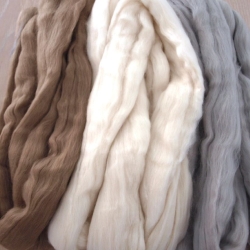 Filzwolle 190g superfeiner Merino-Kammzug Filzen 19,5mic Natur