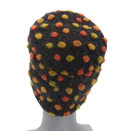 Unikat Mütze Musterwalkstoff Walk gefüttert handgefertigt bunt