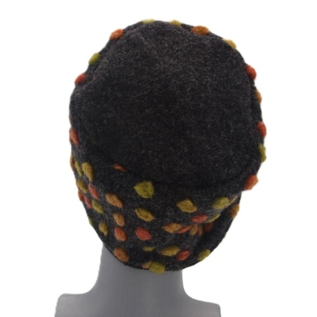 Unikat Hut Mütze Walkstoff Walk gefüttert handgefertigt bunt