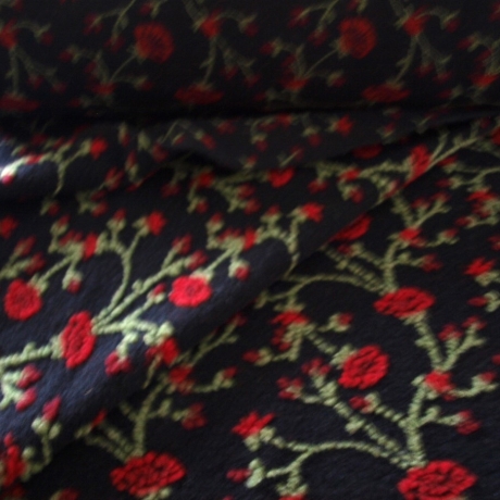 Musterwalk Kochwolle ital.Walkstoff mit erhabenem Muster Walklode