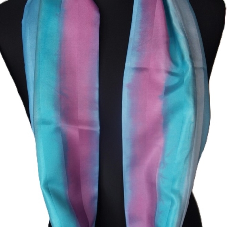 Loopschal Schlauchschal Seide Satin Unikat handbemalt exclusiv 